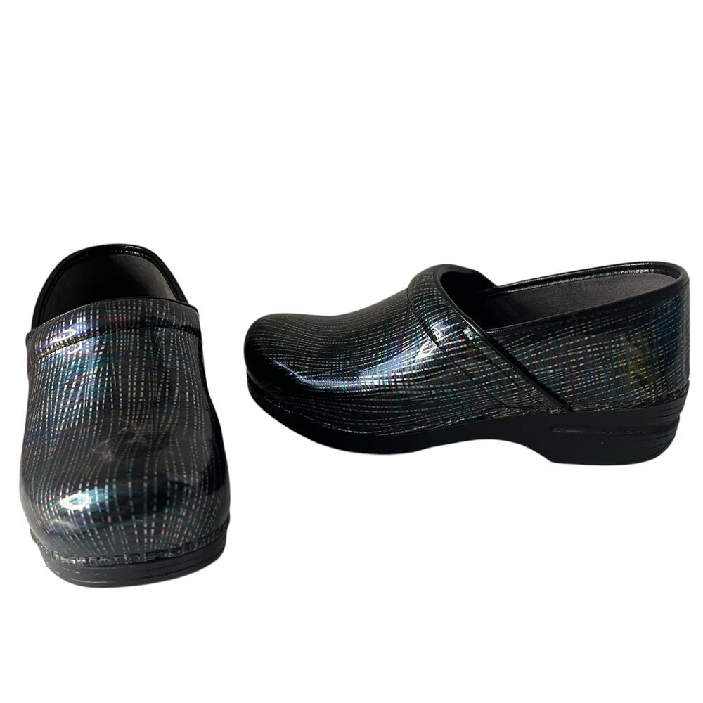 Dansko Professional Womens Clogs Shoes Sz 42 US 11 Black Plaid Comfort Nurse